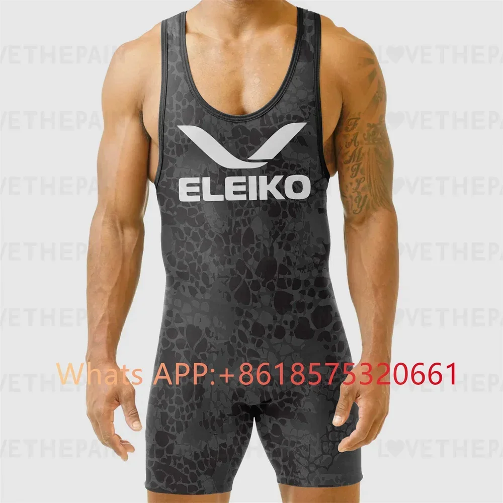 Running Gear Train - ELEIKO Singlet Masculino de Luta Livre,