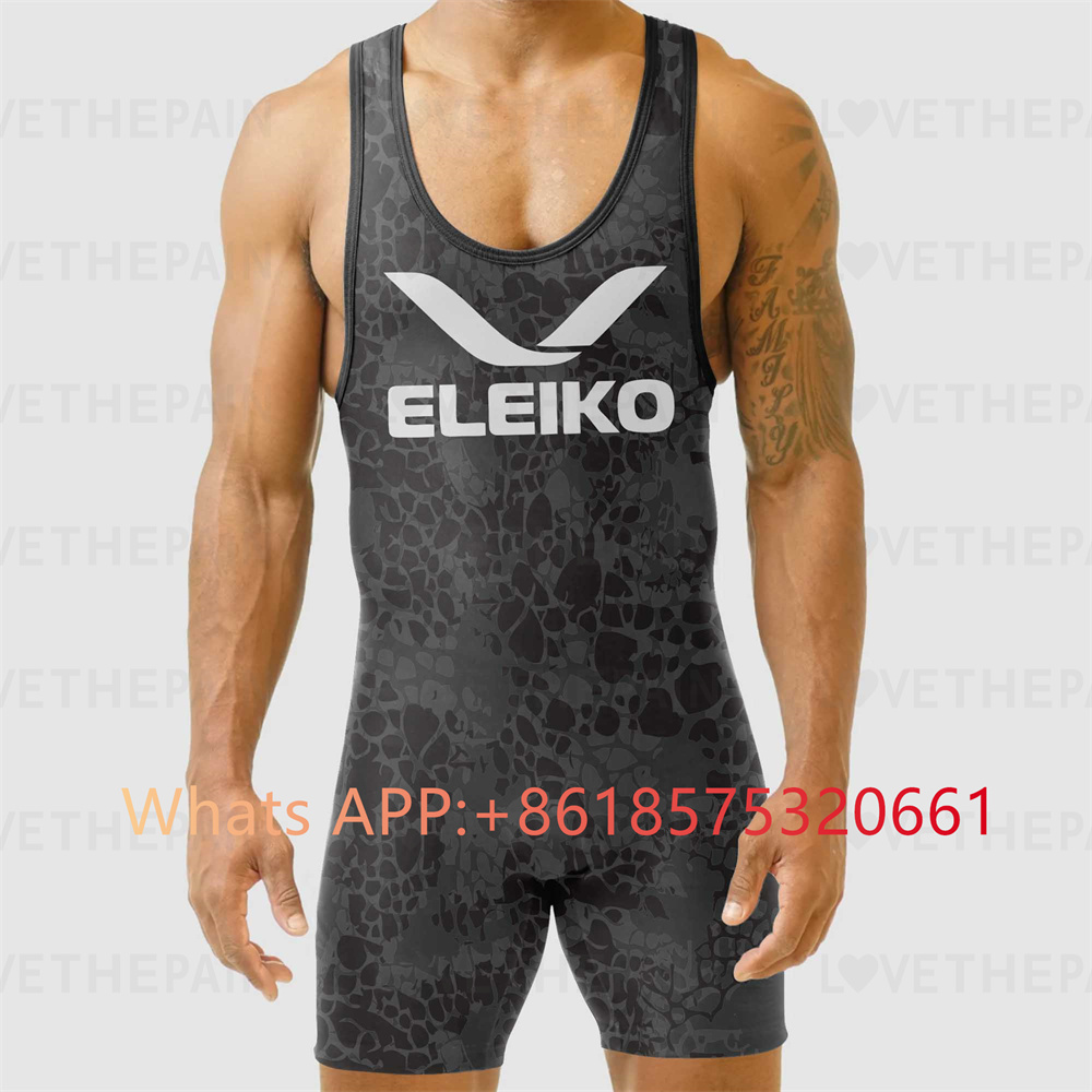 Running Gear Train - Eloiko masculino wrestling singlet uniforme avançado