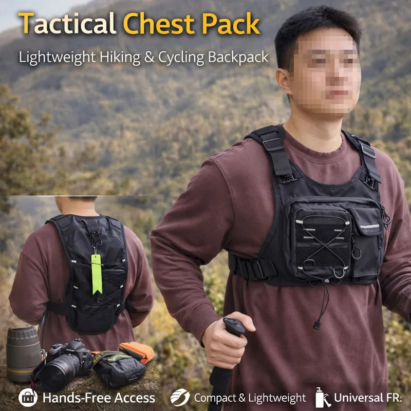 Running Gear Essential - Colete Tático Novo 2026 com Bolsa